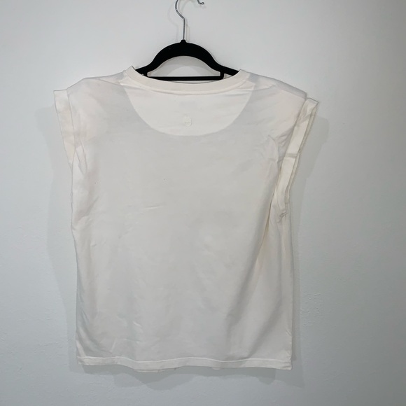ANINE BING Tanner Structured Shoulder Tank Tee in white Size medium - Picture 5 of 12
